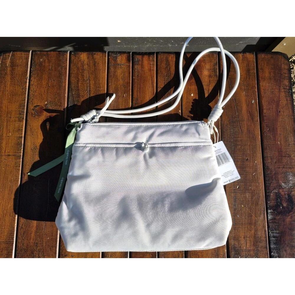 Vera Bradley Womens Featherweight Original Hipster Crossbody, Silver Oyster $100